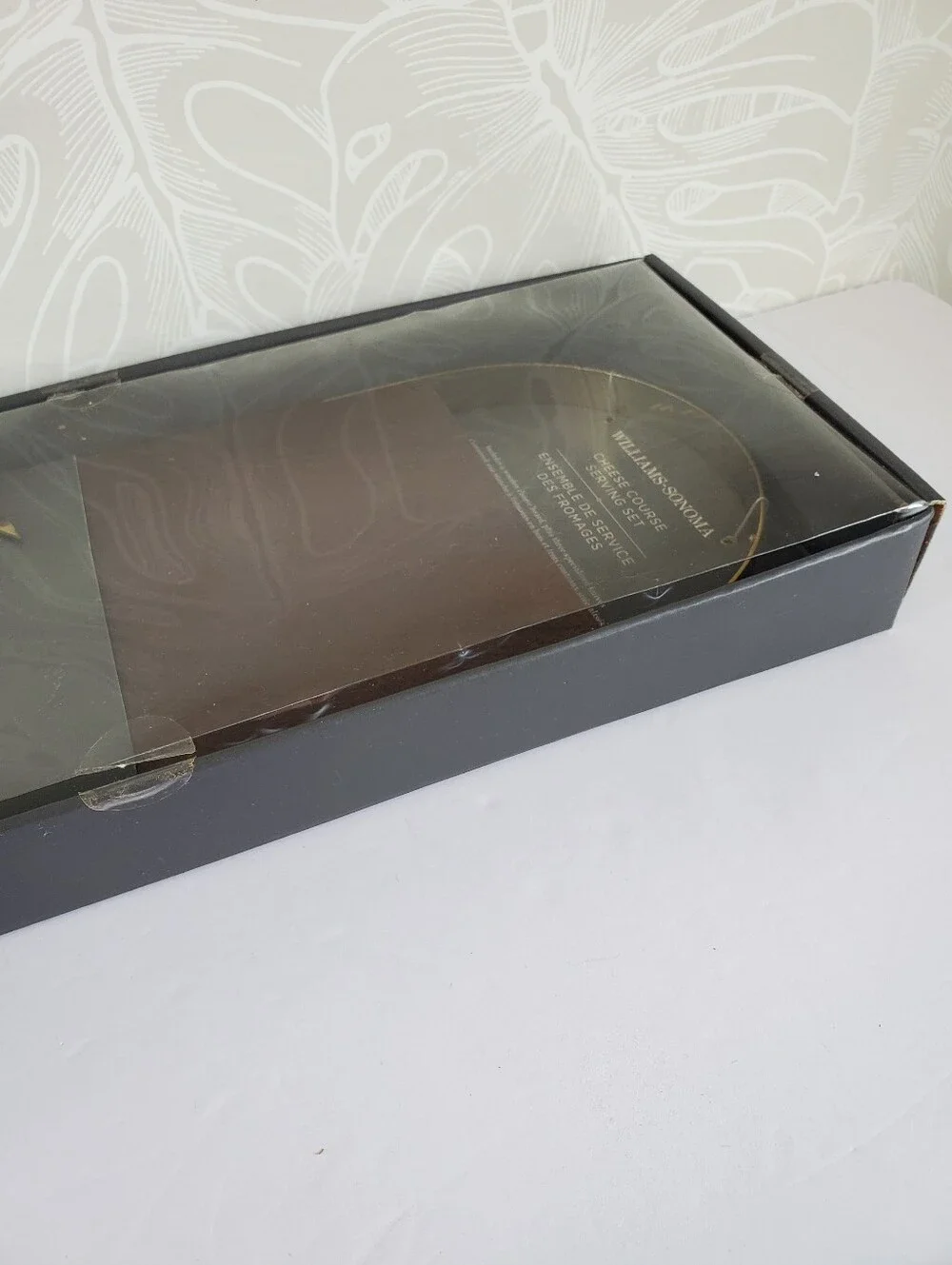 NEW Williams Sonoma Gold & Wood Cheese Board Set